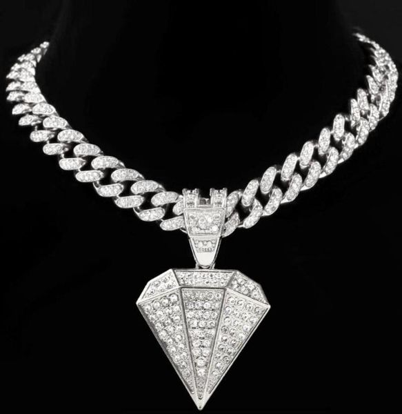 pendant necklaces hip hop paved rhinestones diamond shape necklace for women men iced out crystal chunky cuban chain jewelry gift1735513, Silver
pendant necklaces hip hop paved rhinestones diamond shape necklace for women men iced out crystal chunky cuban chain jewelry gift1735513, Silver