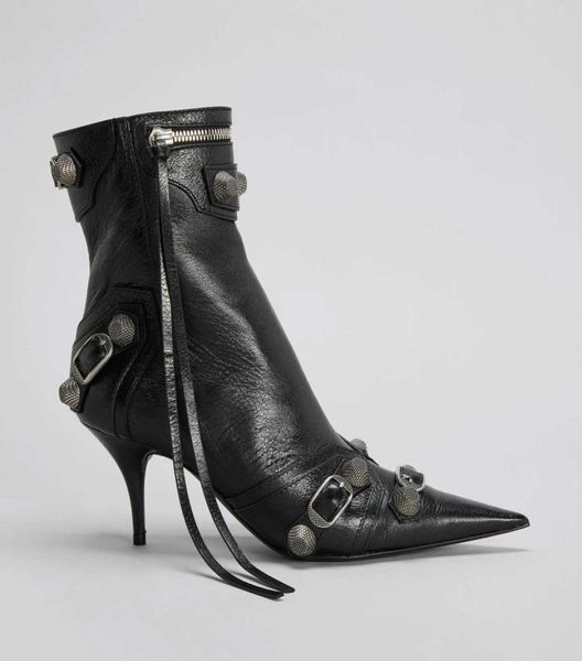boots cagole stud boots buckle embellished lamb leather heeled ankle side zip shoes pointed toe stil20231762446, Black
boots cagole stud boots buckle embellished lamb leather heeled ankle side zip shoes pointed toe stil20231762446, Black