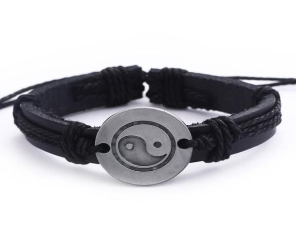 men yin and yang wrap leather infinity charm bracelet retro jewelry gift women men7578637, Golden;silver
men yin and yang wrap leather infinity charm bracelet retro jewelry gift women men7578637, Golden;silver