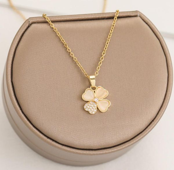 beautiful women gift four leaf clover pendant necklace gold stainless steel jewelry3674514, Silver
beautiful women gift four leaf clover pendant necklace gold stainless steel jewelry3674514, Silver