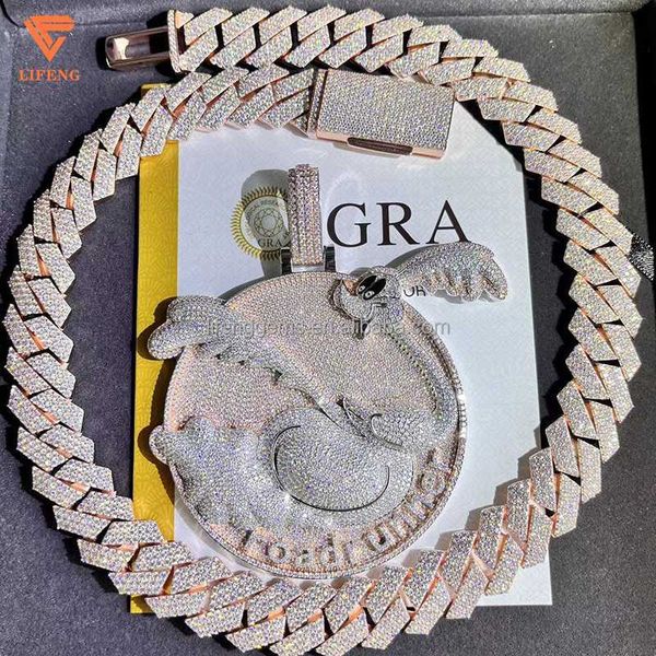 fashion design solid sier gra moissanite 18mm 20mm wide diamond iced out pendant necklace cuban link chain for rapper, Silver
fashion design solid sier gra moissanite 18mm 20mm wide diamond iced out pendant necklace cuban link chain for rapper, Silver