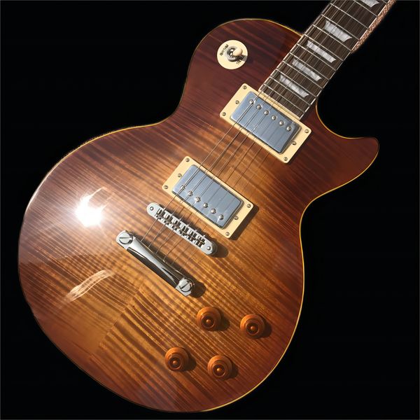 electric guitar, mahogany fingerboard, yellow lead, auto tuning bridge, chrome hardware, solid mahogany, aaa flame maple top
electric guitar, mahogany fingerboard, yellow lead, auto tuning bridge, chrome hardware, solid mahogany, aaa flame maple top