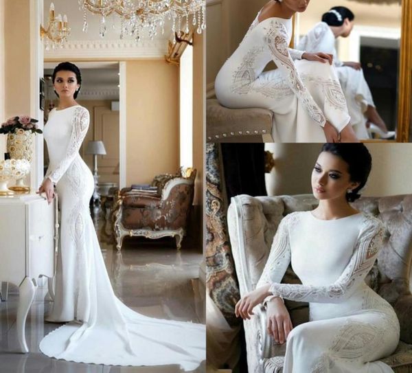 2020 modest satin mermaid wedding dresses lace appliqued beaded sweep train boho wedding dress bridal gowns plus size long sleeves9271058, White
2020 modest satin mermaid wedding dresses lace appliqued beaded sweep train boho wedding dress bridal gowns plus size long sleeves9271058, White