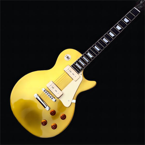 mahogany fingerboard electric guitar, gold solid mahogany body, chrome plated hardware, 2 p90 pickups, ing
mahogany fingerboard electric guitar, gold solid mahogany body, chrome plated hardware, 2 p90 pickups, ing