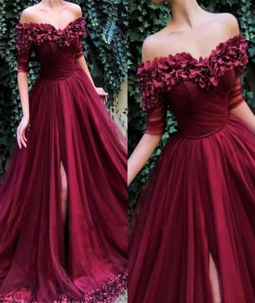 2020 new prom dresses burgundy hand made flowers 12 sleeve backless tulle plus size split sweep train party dress evening go5250581, Black
2020 new prom dresses burgundy hand made flowers 12 sleeve backless tulle plus size split sweep train party dress evening go5250581, Black