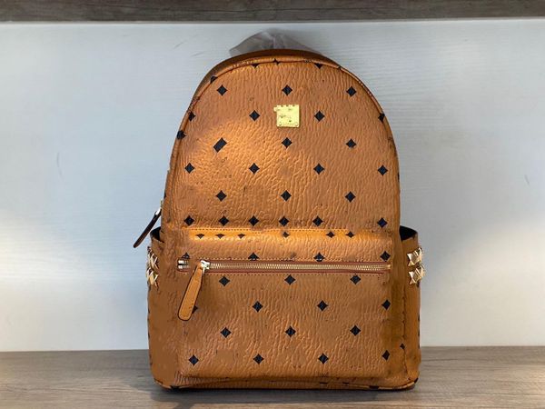 designer leather backpack fashion trend men's and women's backpack large capacity