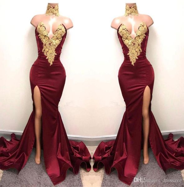 arabic burgundy prom dresses evening high neck gold lace appliqued sleeveless mermaid front split elegant formal party gowns6453588, Black
arabic burgundy prom dresses evening high neck gold lace appliqued sleeveless mermaid front split elegant formal party gowns6453588, Black