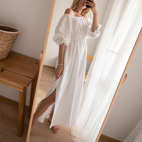 dresses cotton linen bohe long dress women slash neck side slit solid party dress spring fall elegant half sleeve loose beach dress, Black;gray
dresses cotton linen bohe long dress women slash neck side slit solid party dress spring fall elegant half sleeve loose beach dress, Black;gray