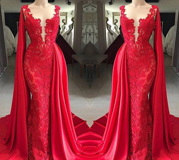 2019 new fashion sheer neck red lace mermaid prom dresses with cape sleeveless appliqued formal dresses evening wear floor length 9745354, Black
2019 new fashion sheer neck red lace mermaid prom dresses with cape sleeveless appliqued formal dresses evening wear floor length 9745354, Black