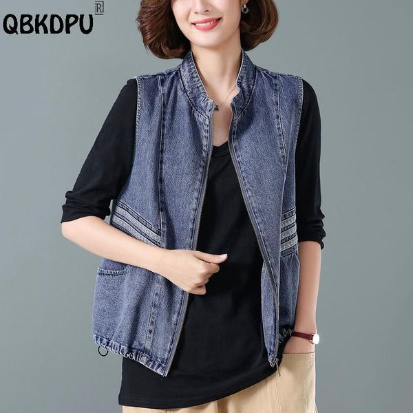 vests casual stand collar denim vest women 2022 spring cowboy zipper waistcoat stripe chaleco vaquero mujer sleeveless jean jacket top, Black;white
vests casual stand collar denim vest women 2022 spring cowboy zipper waistcoat stripe chaleco vaquero mujer sleeveless jean jacket top, Black;white