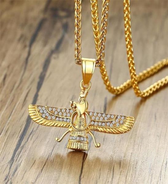 pendant necklaces zoroastrian fashion wing cubic zirconia necklace gold color titanium steel for men vintage punk hiphop jewelry g6492504, Silver
pendant necklaces zoroastrian fashion wing cubic zirconia necklace gold color titanium steel for men vintage punk hiphop jewelry g6492504, Silver