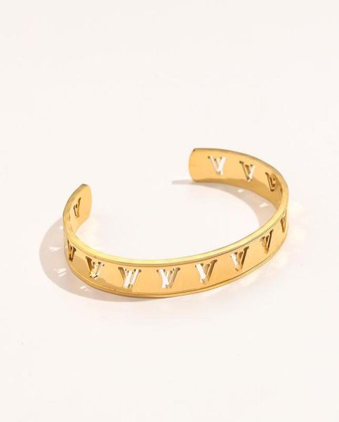 new style bracelets women bangle luxury designer letter jewelry 18k gold plated stainless steel wedding lovers gift bangles wholes3182588, Black
new style bracelets women bangle luxury designer letter jewelry 18k gold plated stainless steel wedding lovers gift bangles wholes3182588, Black
