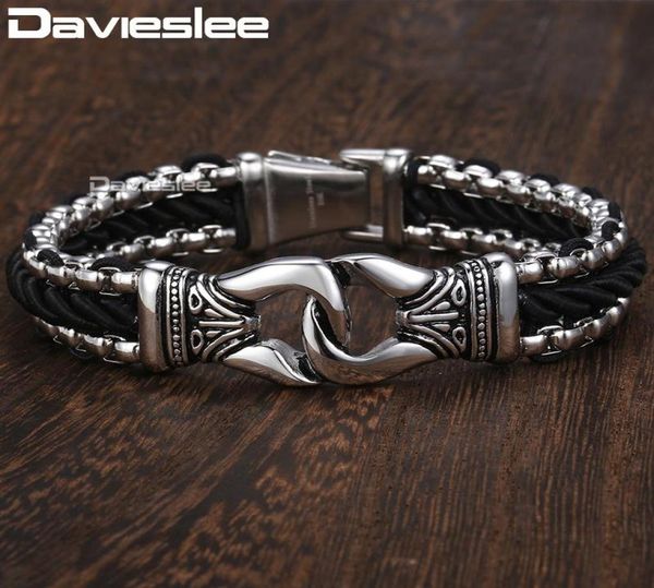 davieslee fashion mens manmade leather bracelet stainless steel box link knot charm wristband 1213mm gold silver color dhb4966511843, Black
davieslee fashion mens manmade leather bracelet stainless steel box link knot charm wristband 1213mm gold silver color dhb4966511843, Black