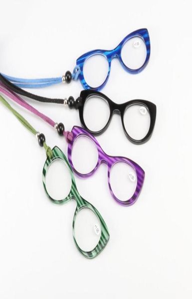 

protable hanging neck reading glasses for women men cat eyes pendant necklace hyperopia presbyopic eyeglasses 10to358088340