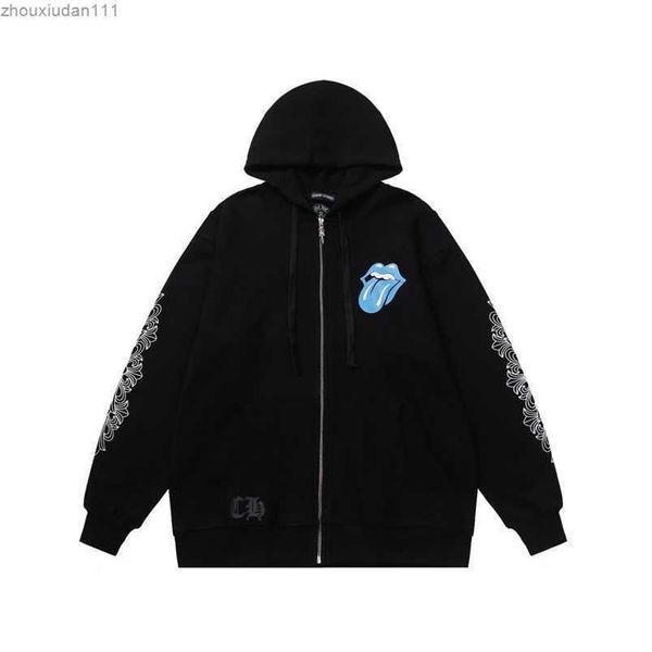 designer chrome//heart mens hoodies ch crow couple loose 22fw rolling stone co branded horseshoe red lip print zipper coat sweater #8513, Black
designer chrome//heart mens hoodies ch crow couple loose 22fw rolling stone co branded horseshoe red lip print zipper coat sweater #8513, Black