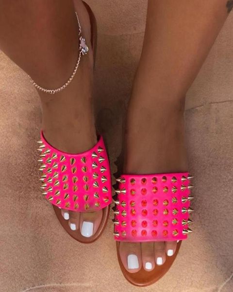 women rivet slippers slippers nonslip leather casual spikes shoes flip flop 36425968680, Black
women rivet slippers slippers nonslip leather casual spikes shoes flip flop 36425968680, Black