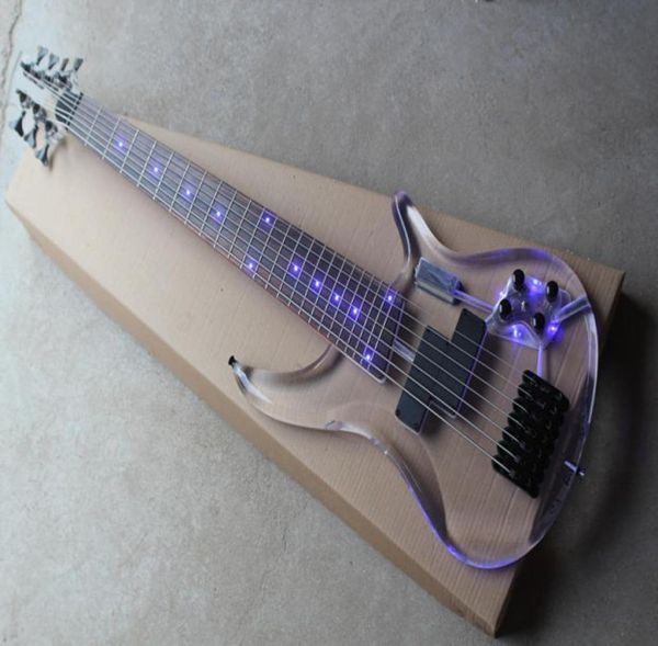 factory custom 7 strings acrylic body electric bass guitar with active circuit blue light black hardware offer customize1202326
factory custom 7 strings acrylic body electric bass guitar with active circuit blue light black hardware offer customize1202326