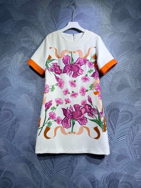 women's beaded dress spring/summer 2023 original designer fashion print round neck short sleeve elegant dress, Black
women's beaded dress spring/summer 2023 original designer fashion print round neck short sleeve elegant dress, Black