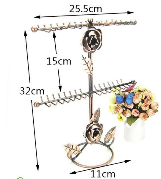 3style doubledeck rose jewelry packaging display stand holder earring display metal frame necklace holder accessories storage 1pc 3023309, Black
3style doubledeck rose jewelry packaging display stand holder earring display metal frame necklace holder accessories storage 1pc 3023309, Black
