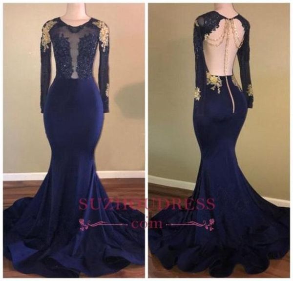 navy blue mermaid prom dresses see through lace applique backless beads crystal gold applique formal long evening party celeb6465802, Black
navy blue mermaid prom dresses see through lace applique backless beads crystal gold applique formal long evening party celeb6465802, Black