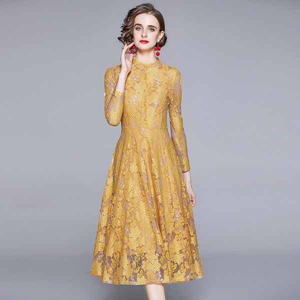 2023 new summer women's floral lace dress, long sleeve, single-breasted, a-line silhouette. stylish and casual with a crew neck. perfec, Black;gray
2023 new summer women's floral lace dress, long sleeve, single-breasted, a-line silhouette. stylish and casual with a crew neck. perfec, Black;gray