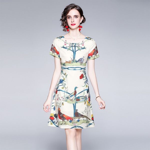 2023 summer new item european station fashion women's a-line skirt short sleeve slim positioning print dress e282, Black;gray
2023 summer new item european station fashion women's a-line skirt short sleeve slim positioning print dress e282, Black;gray