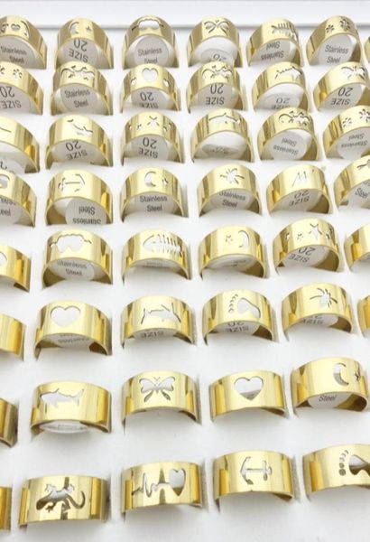 whole 100pcs stainless steel band rings for men laser cut mixed patterns fashion jewelry womens ring size 1721mm golden plate8941430, Silver
whole 100pcs stainless steel band rings for men laser cut mixed patterns fashion jewelry womens ring size 1721mm golden plate8941430, Silver