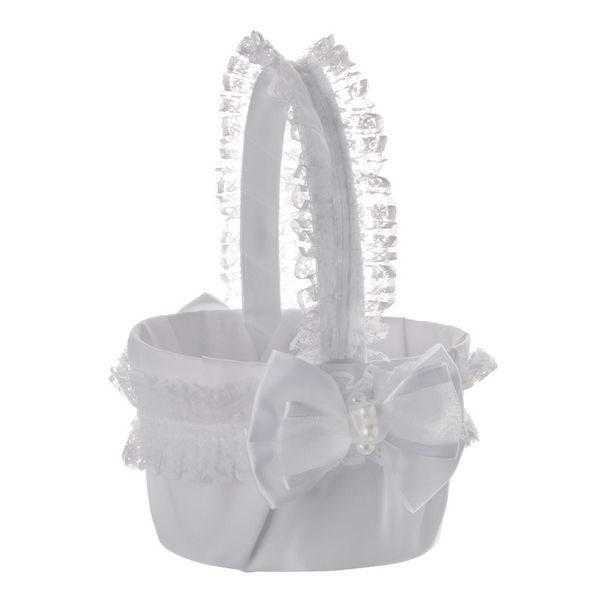 white lace flower girl basket elegant satin with bow knot round lace basket wedding favors wedding decoration l8316
white lace flower girl basket elegant satin with bow knot round lace basket wedding favors wedding decoration l8316