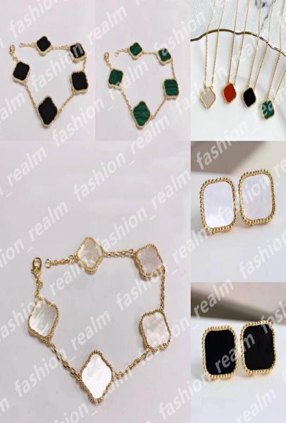four leaf clover bracelet designer jewelry set link chain clover necklace stud earring gold silver mother of pearl green red flowe3106295, Golden;silver
four leaf clover bracelet designer jewelry set link chain clover necklace stud earring gold silver mother of pearl green red flowe3106295, Golden;silver