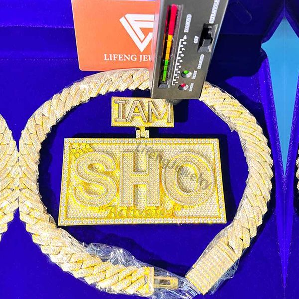 ice out letter shape pendant round baguette moissanite diamond yellow gold plated pendant necklace hip-hop sets, Silver
ice out letter shape pendant round baguette moissanite diamond yellow gold plated pendant necklace hip-hop sets, Silver