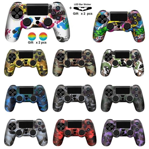 Image of Soft Silicone Protective Skin Case For PS4 Controller Sony Pro Slim Cover For PS4 Gamepad Joystick Thumb Grip Caps-2