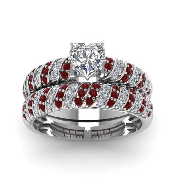 new exquisite 2pcs set 925 silver heart shaped diamond ring ruby and white sapphire ring anniversary gift bridal engagement weddin9093796
new exquisite 2pcs set 925 silver heart shaped diamond ring ruby and white sapphire ring anniversary gift bridal engagement weddin9093796