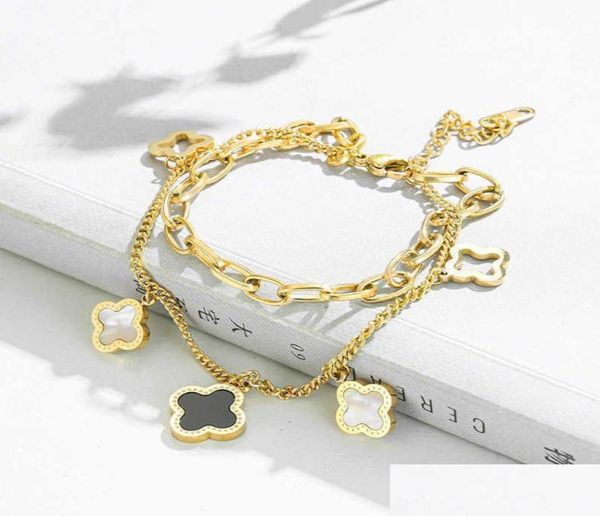 charm bracelets classic design four leaf clover stainless steel bracelet lucky women gift jewelry drop delivery dhe1f9194172, Golden;silver
charm bracelets classic design four leaf clover stainless steel bracelet lucky women gift jewelry drop delivery dhe1f9194172, Golden;silver