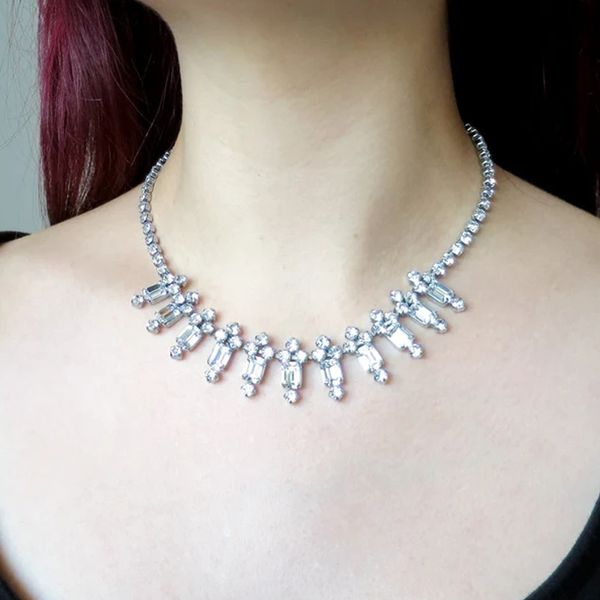 unique design sense of simple sparkling rhinestone necklace sparkling full diamond stage party necklace unique design sense of accessories l, Silver
unique design sense of simple sparkling rhinestone necklace sparkling full diamond stage party necklace unique design sense of accessories l, Silver