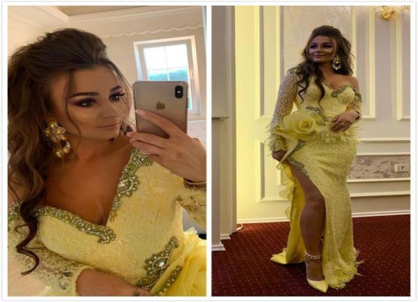 aso ebi 2019 arabic yellow lac evening dresses beaded crystals mermaid prom dresses high split formal party bridesmaid gowns 8318783, Black
aso ebi 2019 arabic yellow lac evening dresses beaded crystals mermaid prom dresses high split formal party bridesmaid gowns 8318783, Black