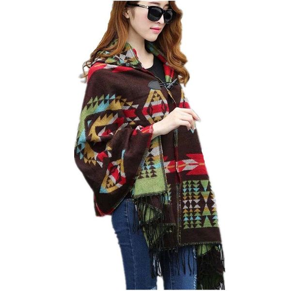 fur ladies warm winter hooded wrap poncho wool scarves capes new ponchos and capes aztec outwear casacos femininos, Black
fur ladies warm winter hooded wrap poncho wool scarves capes new ponchos and capes aztec outwear casacos femininos, Black