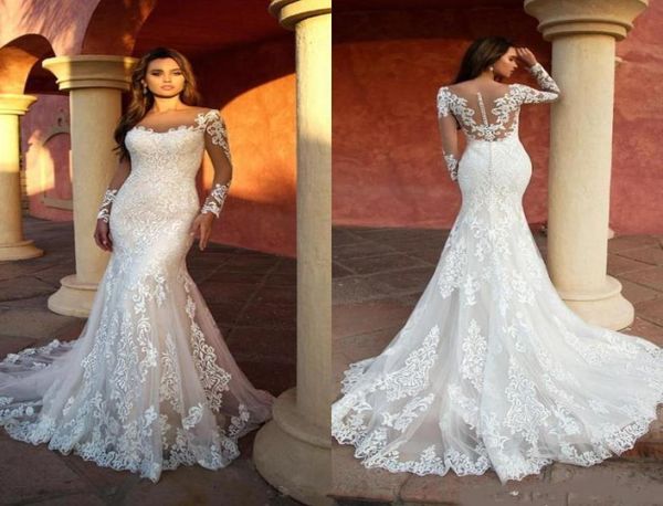 vintage new arrival mermaid wedding dresses sheer neck long sleeve appliqued lace bridal gowns illusion wedding dress robe de mari3017324, White
vintage new arrival mermaid wedding dresses sheer neck long sleeve appliqued lace bridal gowns illusion wedding dress robe de mari3017324, White