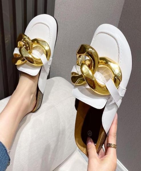 design women slipper fashion big gold chain sandals shoes round toe slip on mules flat heel casual slides flip flop slippers2846142, Black
design women slipper fashion big gold chain sandals shoes round toe slip on mules flat heel casual slides flip flop slippers2846142, Black