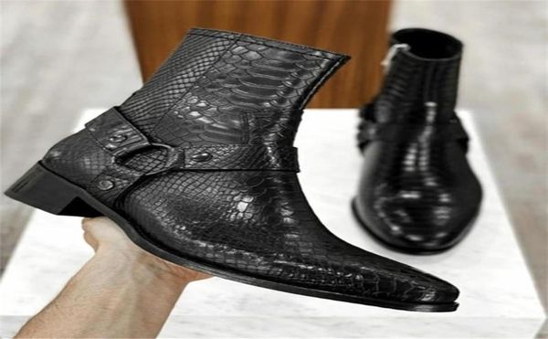 men shoes handmade highgrade black pu python pattern belt midheel side zipper fashion allmatch dress ankle boots xm445 2111026284164
men shoes handmade highgrade black pu python pattern belt midheel side zipper fashion allmatch dress ankle boots xm445 2111026284164