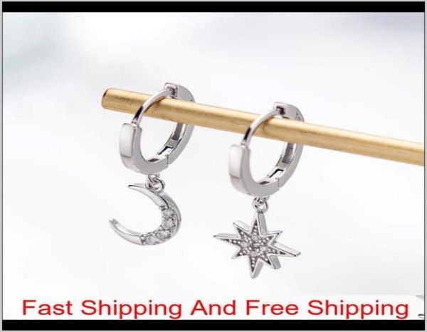 star moon asymmetrical 925 sterling silver cubic zirconia hoop earrings for women fashion cz circle ear ring earings jewelry4345765186348, Golden;silver
star moon asymmetrical 925 sterling silver cubic zirconia hoop earrings for women fashion cz circle ear ring earings jewelry4345765186348, Golden;silver