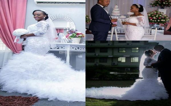 2020 african mermaid wedding dresses new off shoulder long sleeves lace appliques beaded plus size chapel train tulle ruffles brid4824481, White
2020 african mermaid wedding dresses new off shoulder long sleeves lace appliques beaded plus size chapel train tulle ruffles brid4824481, White