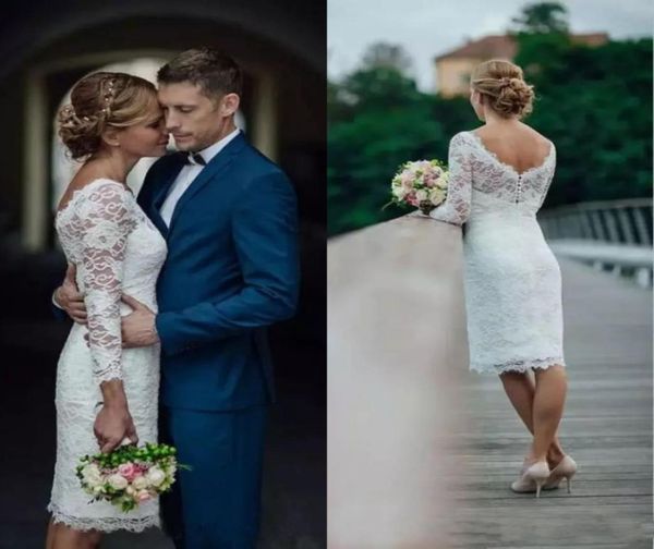 modern 2019 long sleeve short wedding dresses scoop neck sheath knee length lace bridal gowns reception dress6843400, White
modern 2019 long sleeve short wedding dresses scoop neck sheath knee length lace bridal gowns reception dress6843400, White