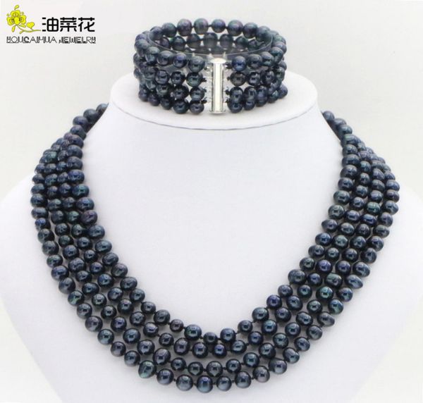 natural 78mm freshwater pearl 4 row necklace bracelet earring set woman girl wedding christmas highend gift whole6105766, Silver
natural 78mm freshwater pearl 4 row necklace bracelet earring set woman girl wedding christmas highend gift whole6105766, Silver