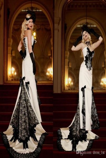 vintage gothic black and white wedding dresses sweetheart mermaid laceup back satin bow victoria bridal gowns custom made9545014
vintage gothic black and white wedding dresses sweetheart mermaid laceup back satin bow victoria bridal gowns custom made9545014