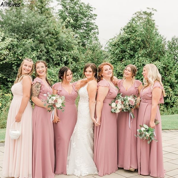 dusty pink chiffon a line bridesmaid dresses long backless v neck plus size maid of honor gowns floor length girl formal wear wedding guest, White;pink
dusty pink chiffon a line bridesmaid dresses long backless v neck plus size maid of honor gowns floor length girl formal wear wedding guest, White;pink
