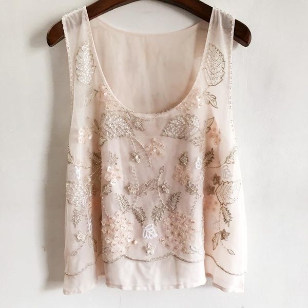 tanks women floral beaded loose vest sleeveless shirt summer uneck flowers embroidered sequined chiffon blouses shiny gauze tank, Black;white
tanks women floral beaded loose vest sleeveless shirt summer uneck flowers embroidered sequined chiffon blouses shiny gauze tank, Black;white