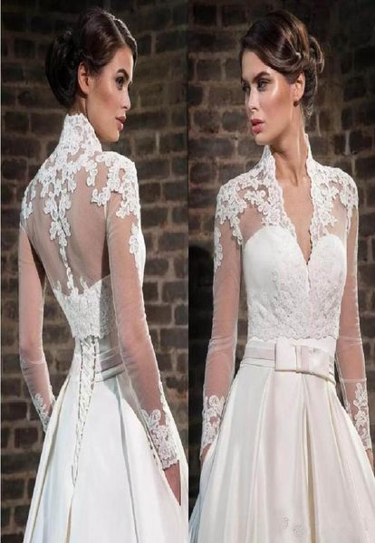 white ivory lace appliques high neck wedding wraps with long sleeves sheer bridal bolero jackets tulle bridal accessories custom m9300243
white ivory lace appliques high neck wedding wraps with long sleeves sheer bridal bolero jackets tulle bridal accessories custom m9300243