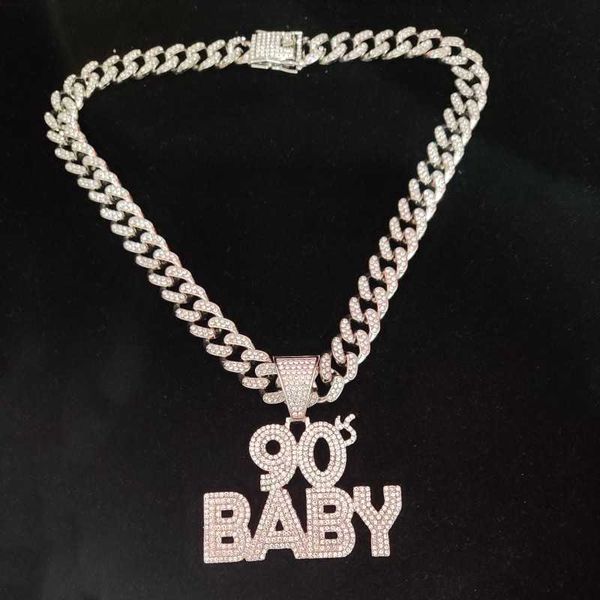 men women hip hop 90' baby pendant necklace with 13mm cuban chain hiphop iced out bling necklaces fashion jewelry charm gifts 230527, Silver
men women hip hop 90' baby pendant necklace with 13mm cuban chain hiphop iced out bling necklaces fashion jewelry charm gifts 230527, Silver