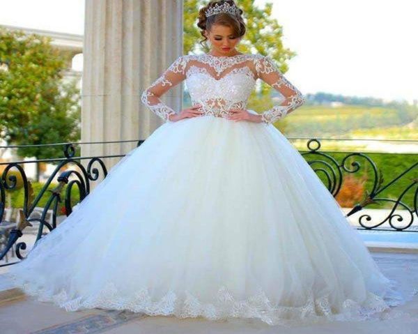 elegant ball gown wedding dresses long sleeves sheer lace jewel neck puffy princess bridal gowns custom made for garden z5572861, White
elegant ball gown wedding dresses long sleeves sheer lace jewel neck puffy princess bridal gowns custom made for garden z5572861, White