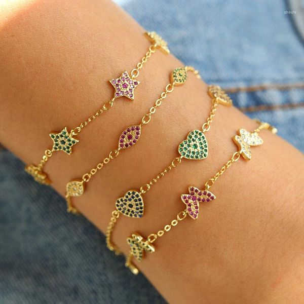 charm bracelets funmode multicolor cubic zircon butterfly shape link for women wedding party jewelry gold color fb56, Golden;silver
charm bracelets funmode multicolor cubic zircon butterfly shape link for women wedding party jewelry gold color fb56, Golden;silver